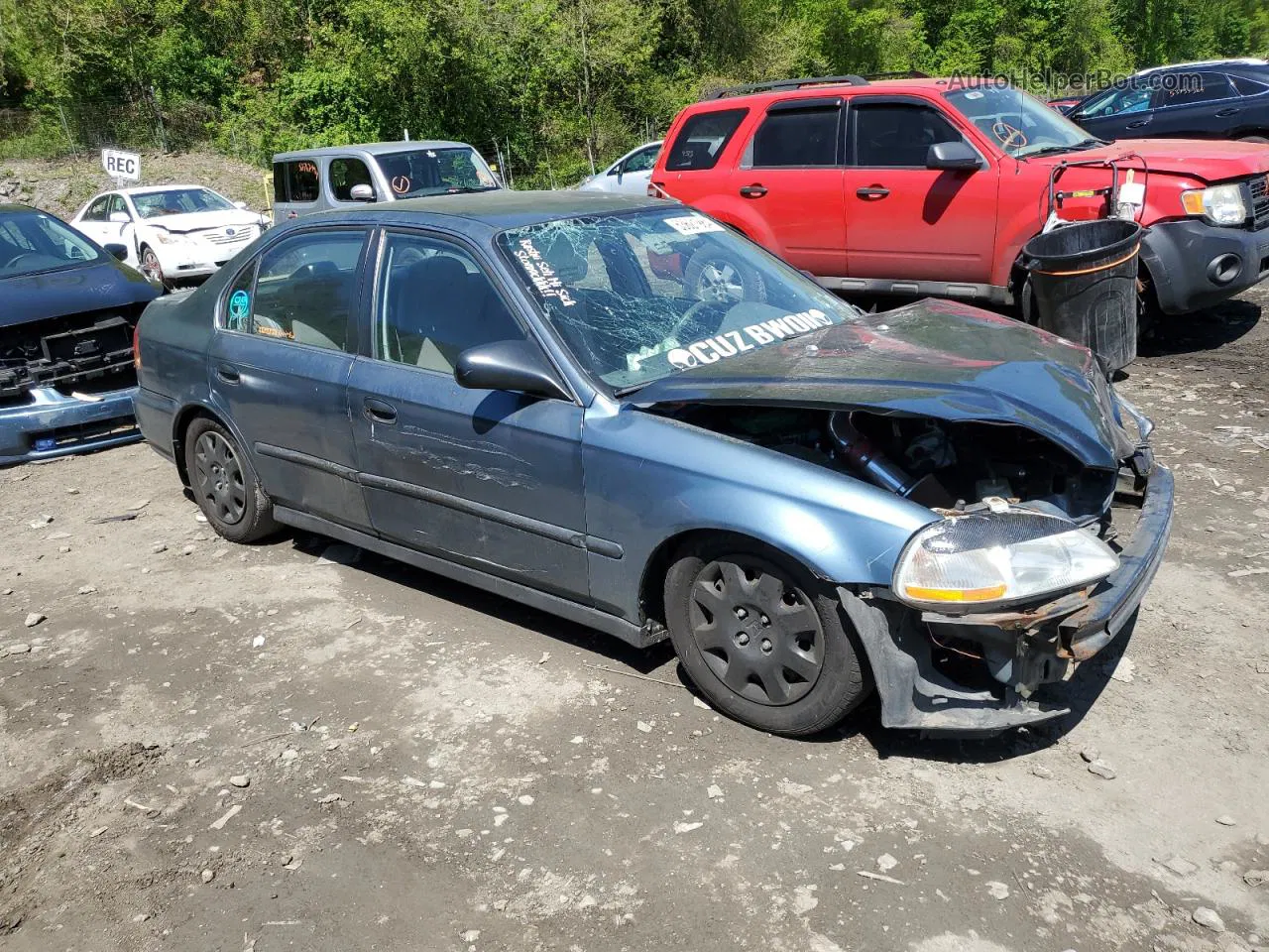 1998 Honda Civic Lx Blue vin: JHMEJ6673WS000371