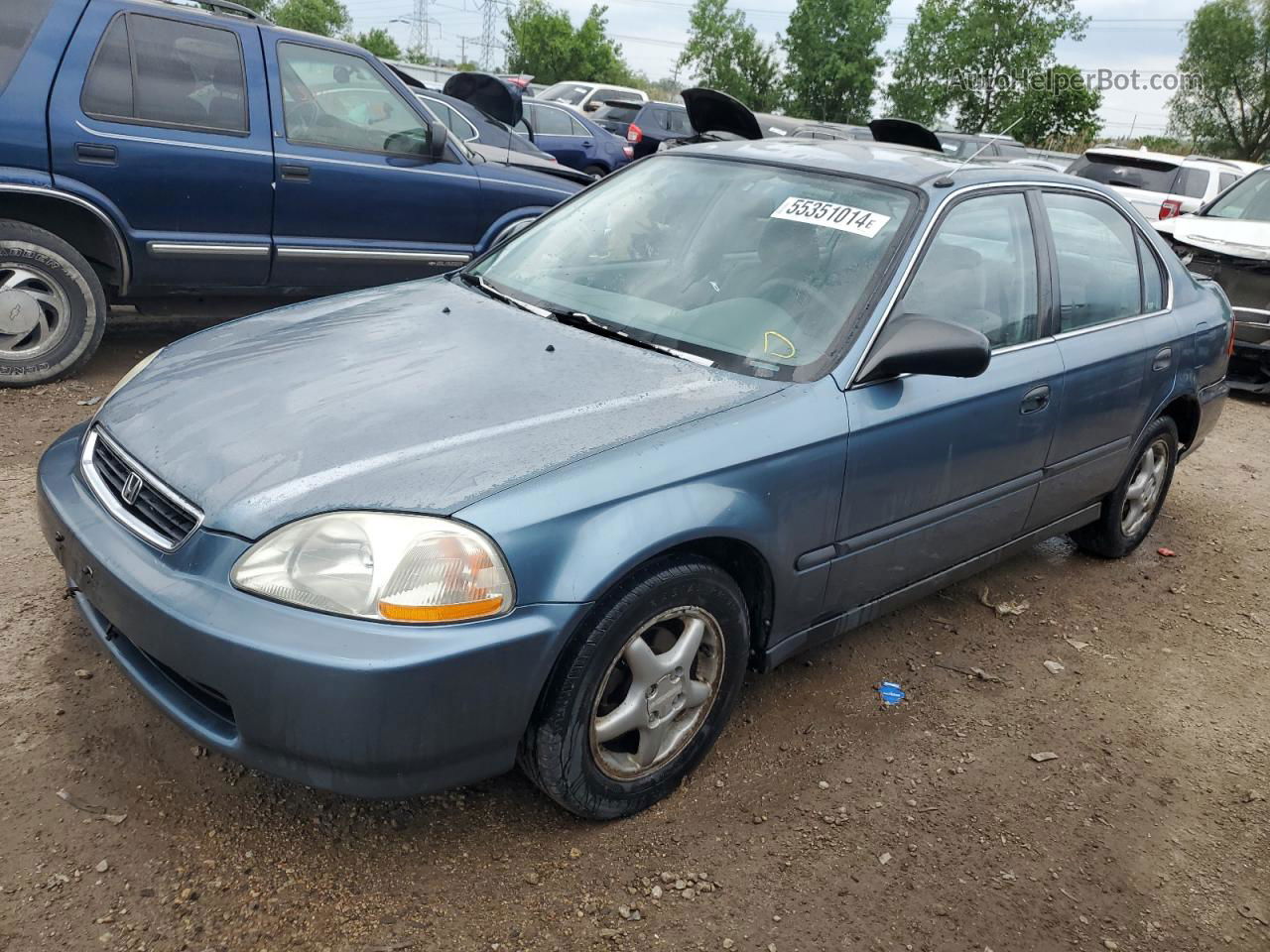 1998 Honda Civic Lx Blue vin: JHMEJ6673WS005909