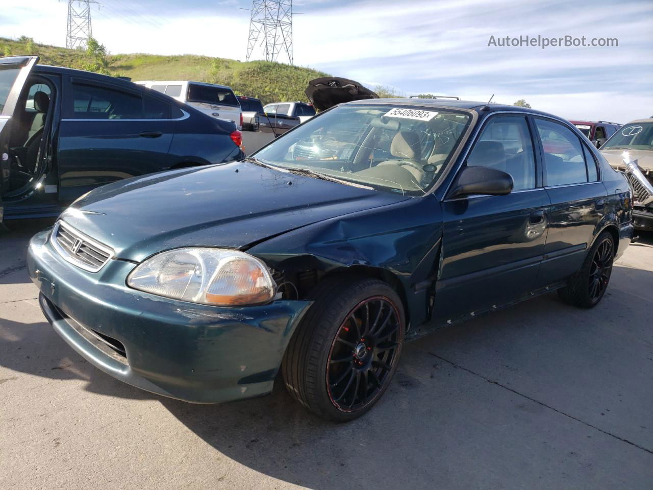 1998 Honda Civic Lx Green vin: JHMEJ6677WS004942