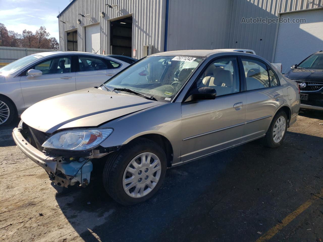 2005 Honda Civic Lx Silver vin: JHMES16525S004554