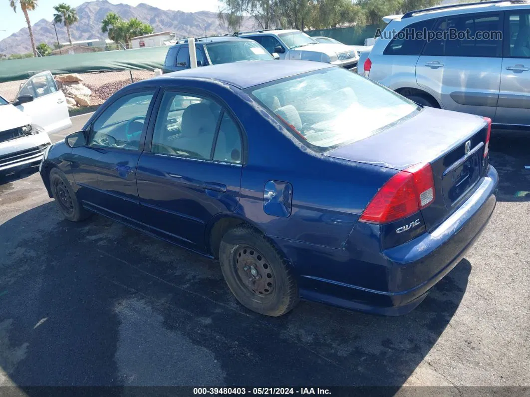 2004 Honda Civic Lx Blue vin: JHMES16534S001077