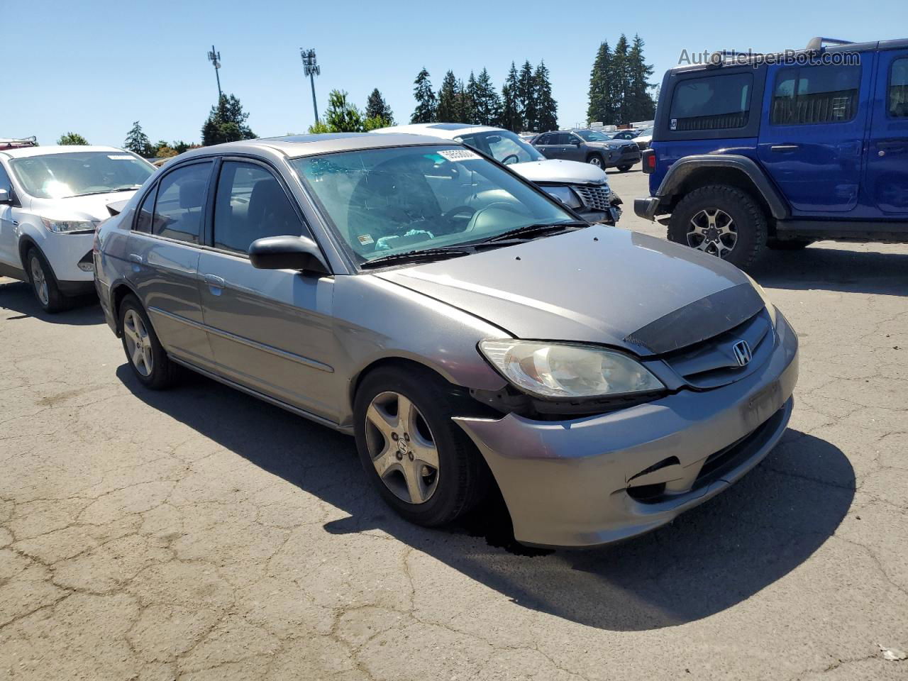 2005 Honda Civic Ex Silver vin: JHMES26765S001244