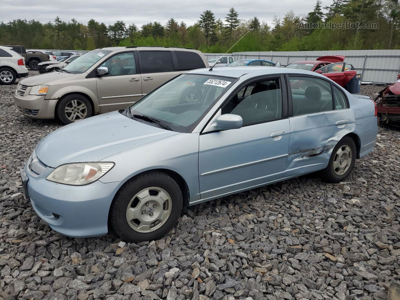 2005 Honda Civic Hybrid Silver vin: JHMES95615S009463