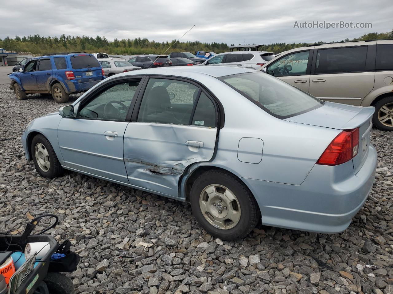 2005 Honda Civic Hybrid Silver vin: JHMES95615S009463