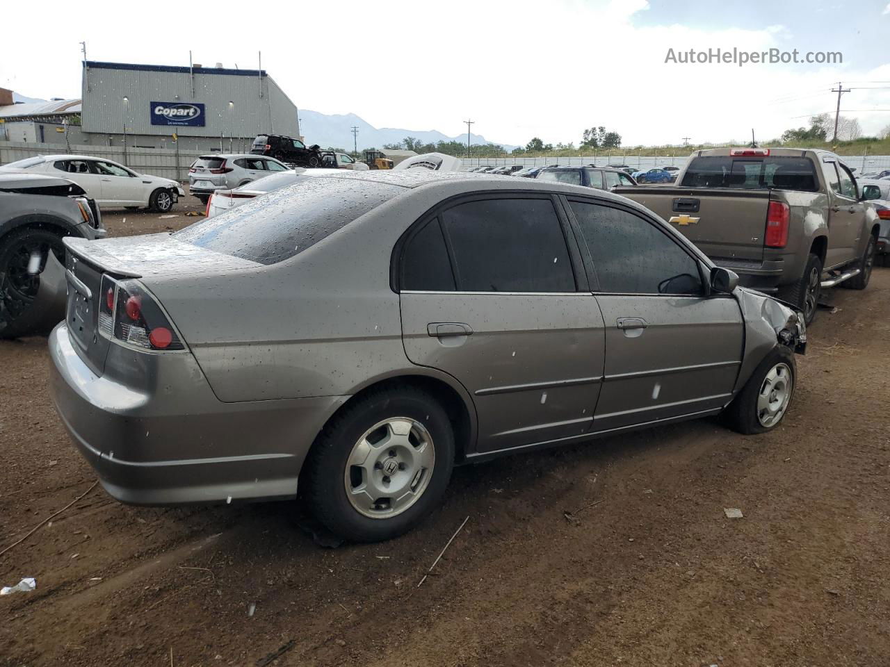 2005 Honda Civic Hybrid Серый vin: JHMES95625S019144