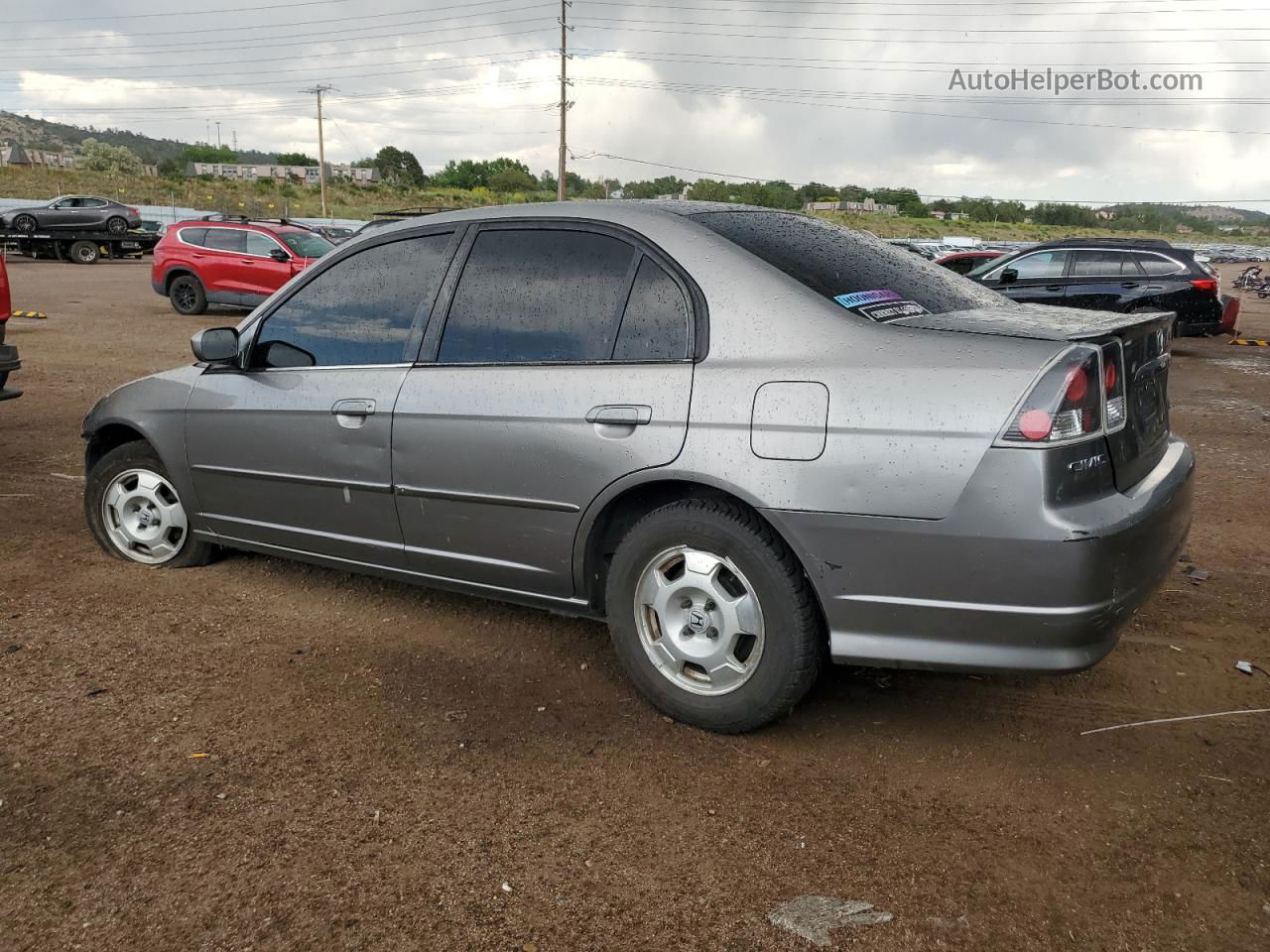 2005 Honda Civic Hybrid Gray vin: JHMES95625S019144