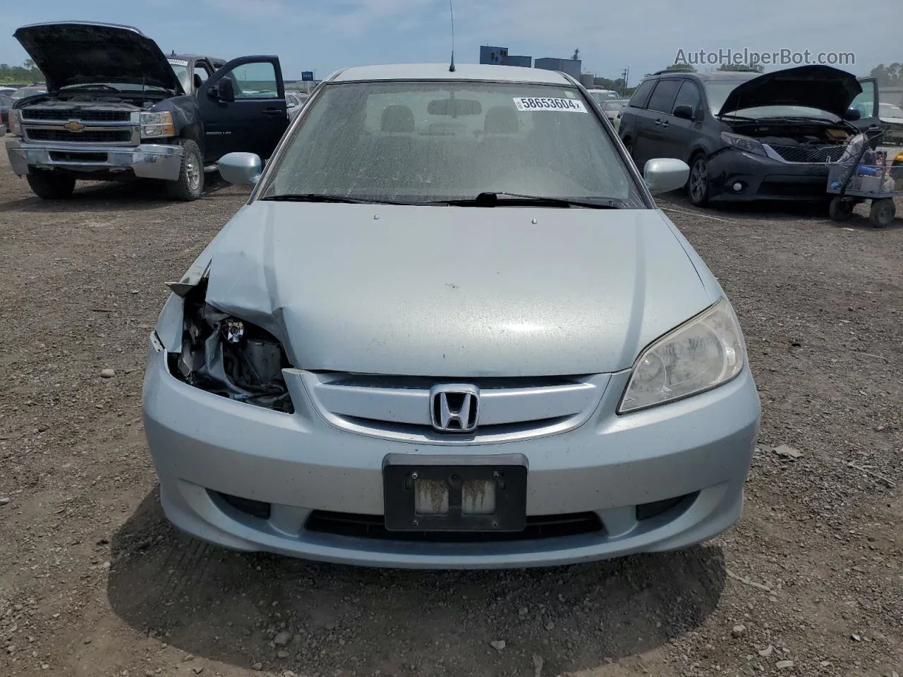 2005 Honda Civic Hybrid Blue vin: JHMES95665S017848