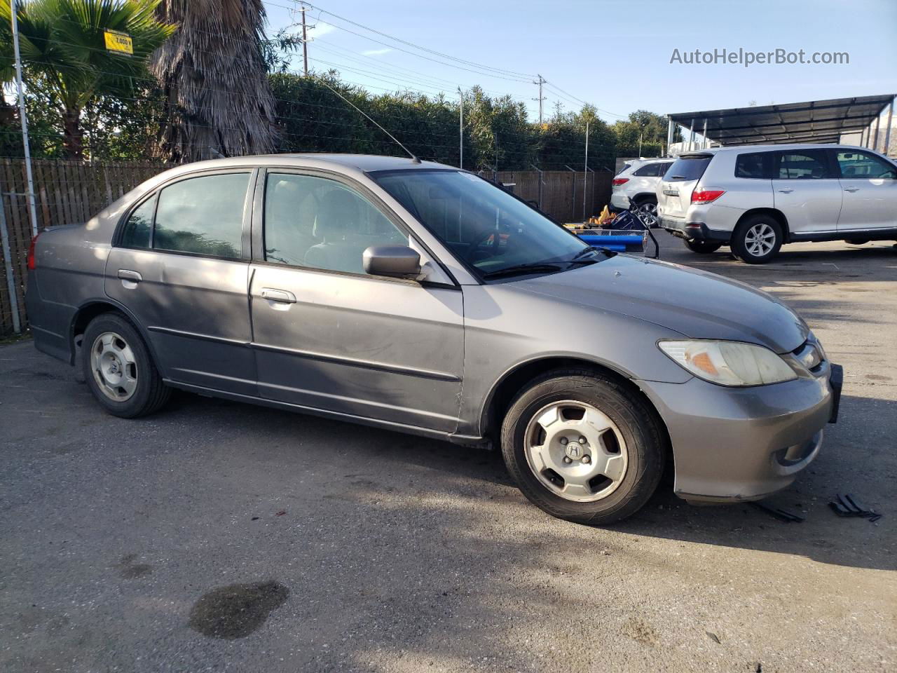 2004 Honda Civic Hybrid Gray vin: JHMES96614S005281