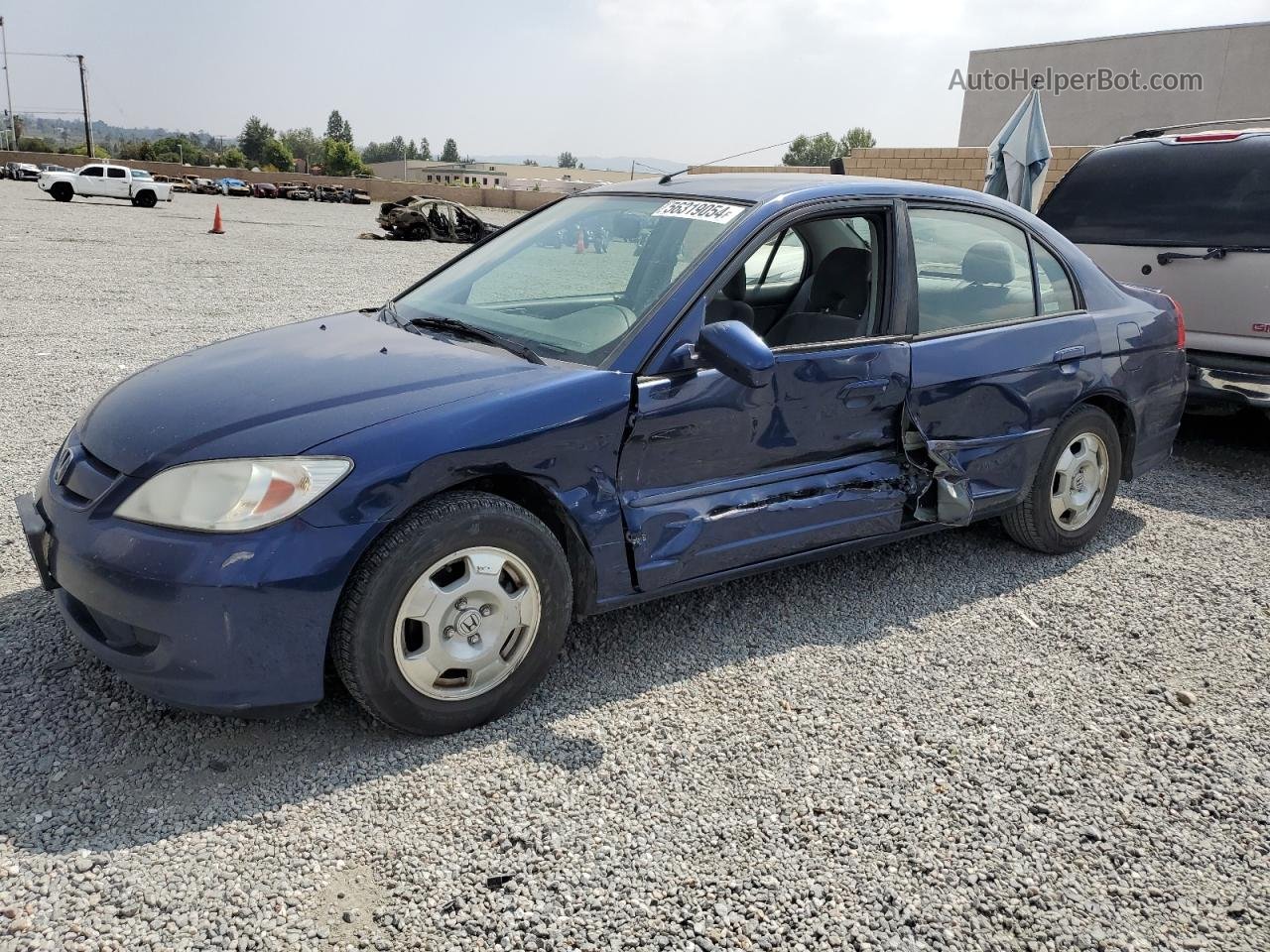 2005 Honda Civic Hybrid Blue vin: JHMES96625S025377