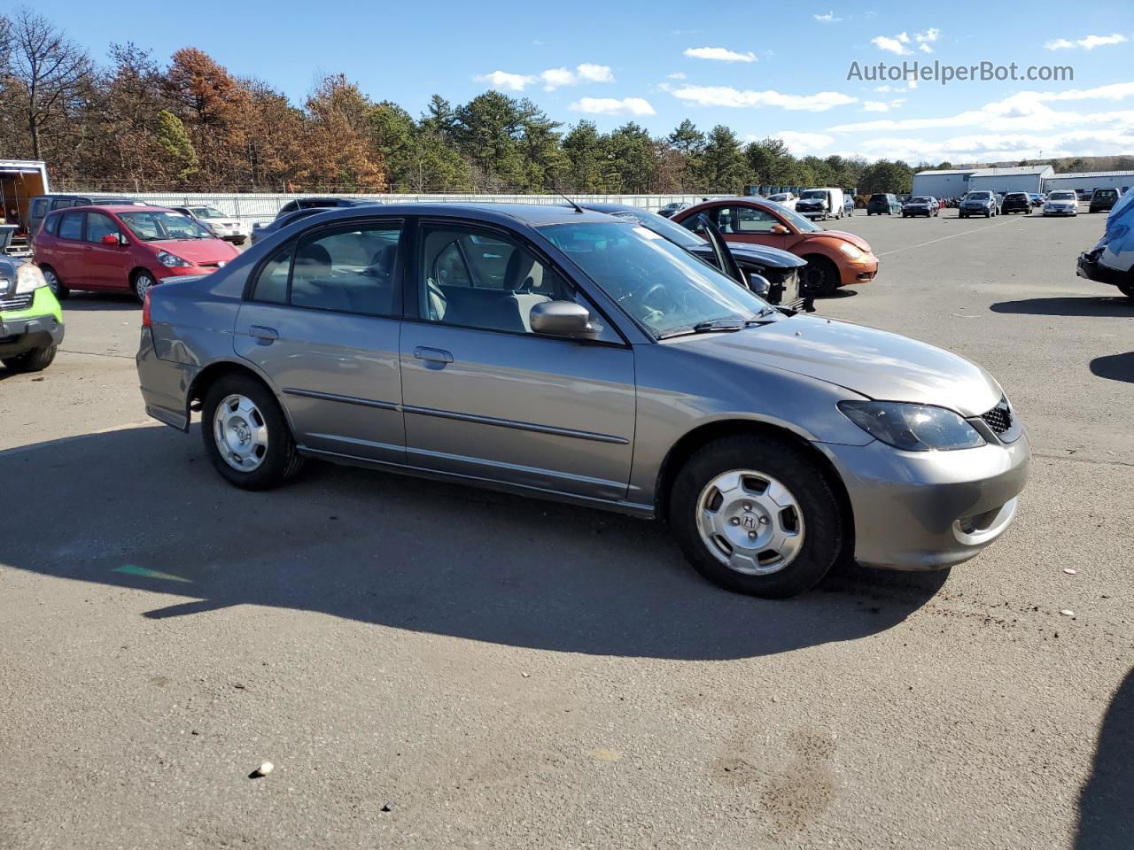 2004 Honda Civic Hybrid Gray vin: JHMES96634S021210