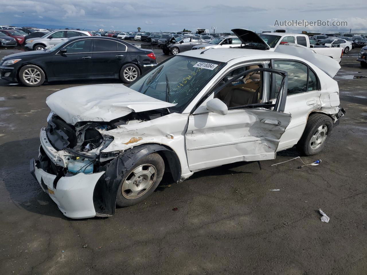 2005 Honda Civic Hybrid White vin: JHMES96635S016512