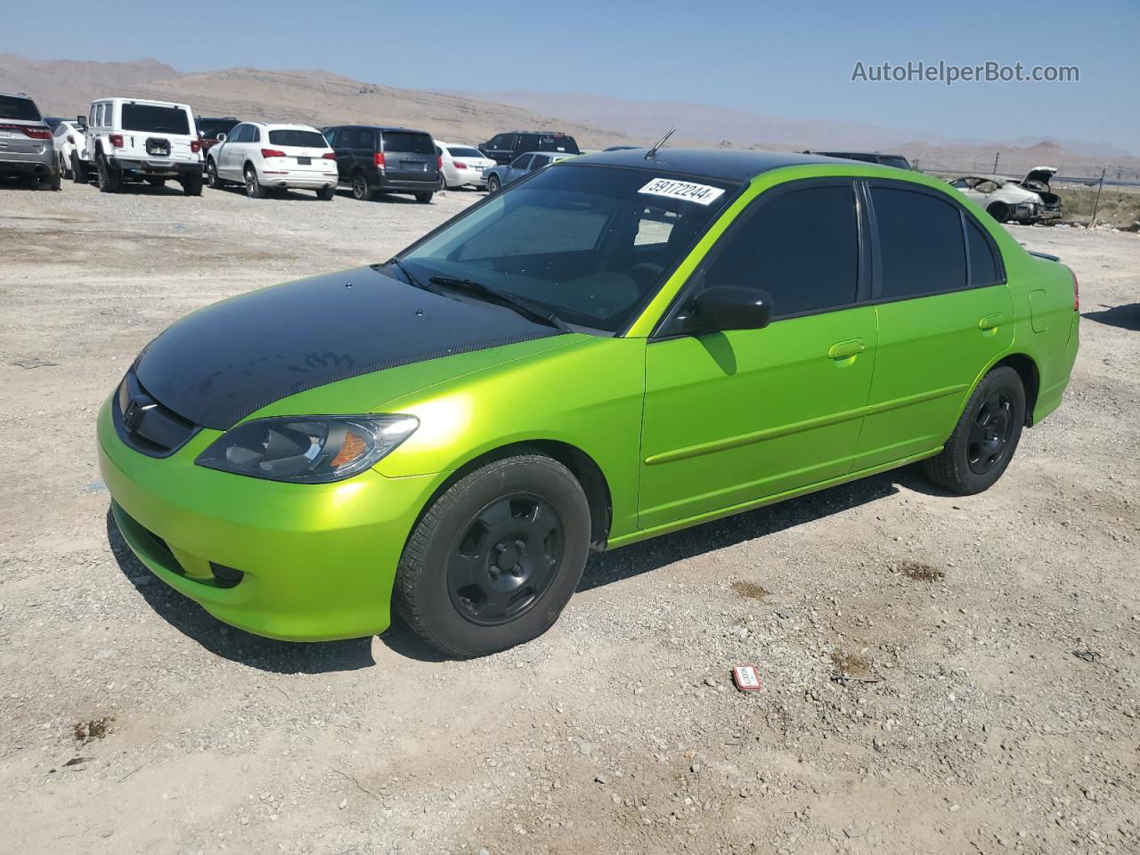 2004 Honda Civic Hybrid Зеленый vin: JHMES96644S008742