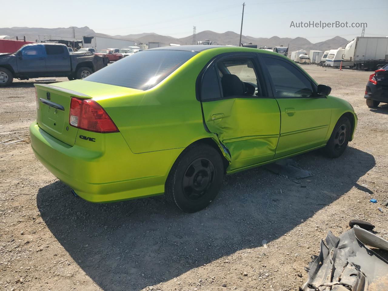 2004 Honda Civic Hybrid Green vin: JHMES96644S008742