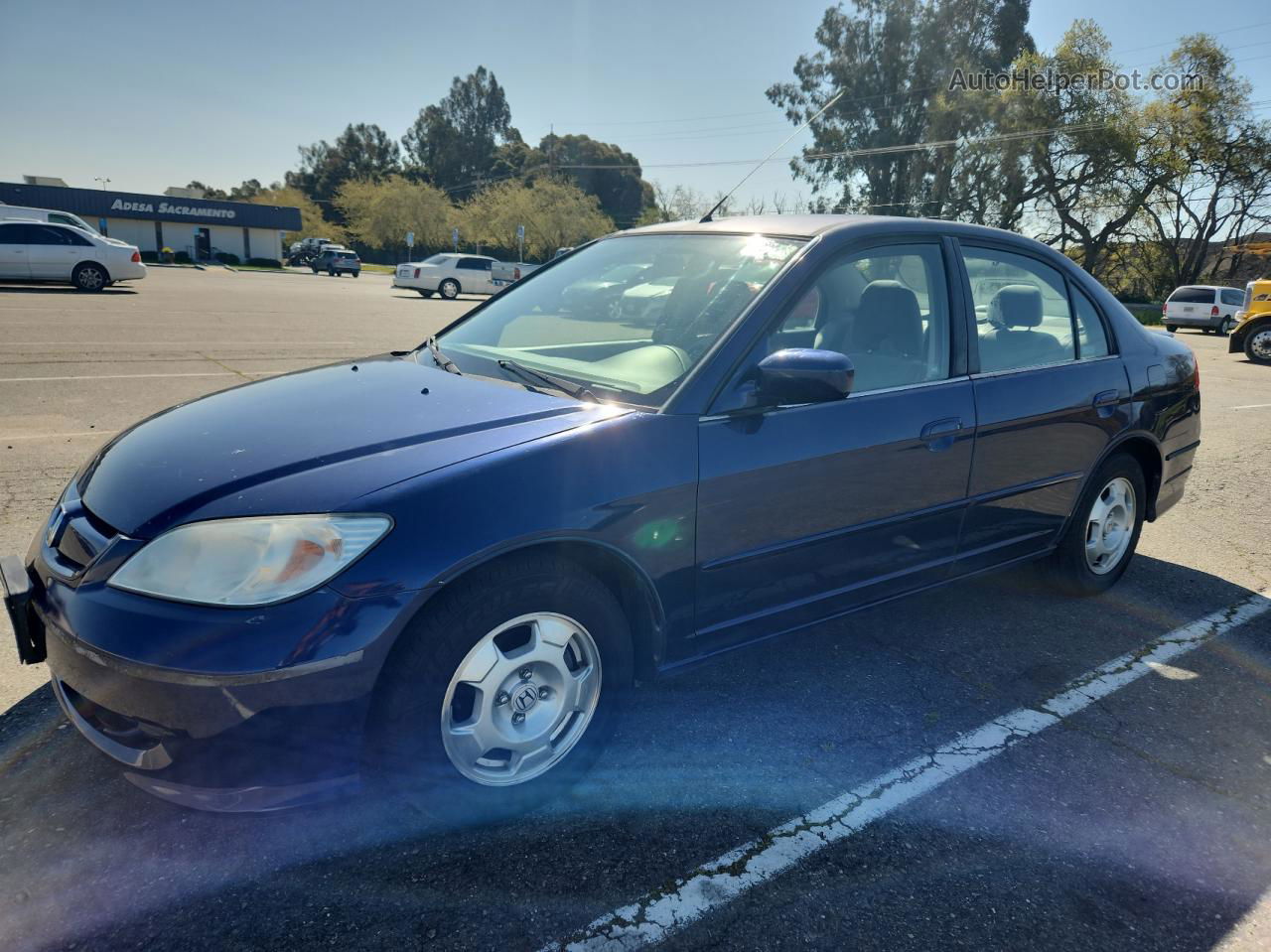 2005 Honda Civic Hybrid Синий vin: JHMES96655S001350