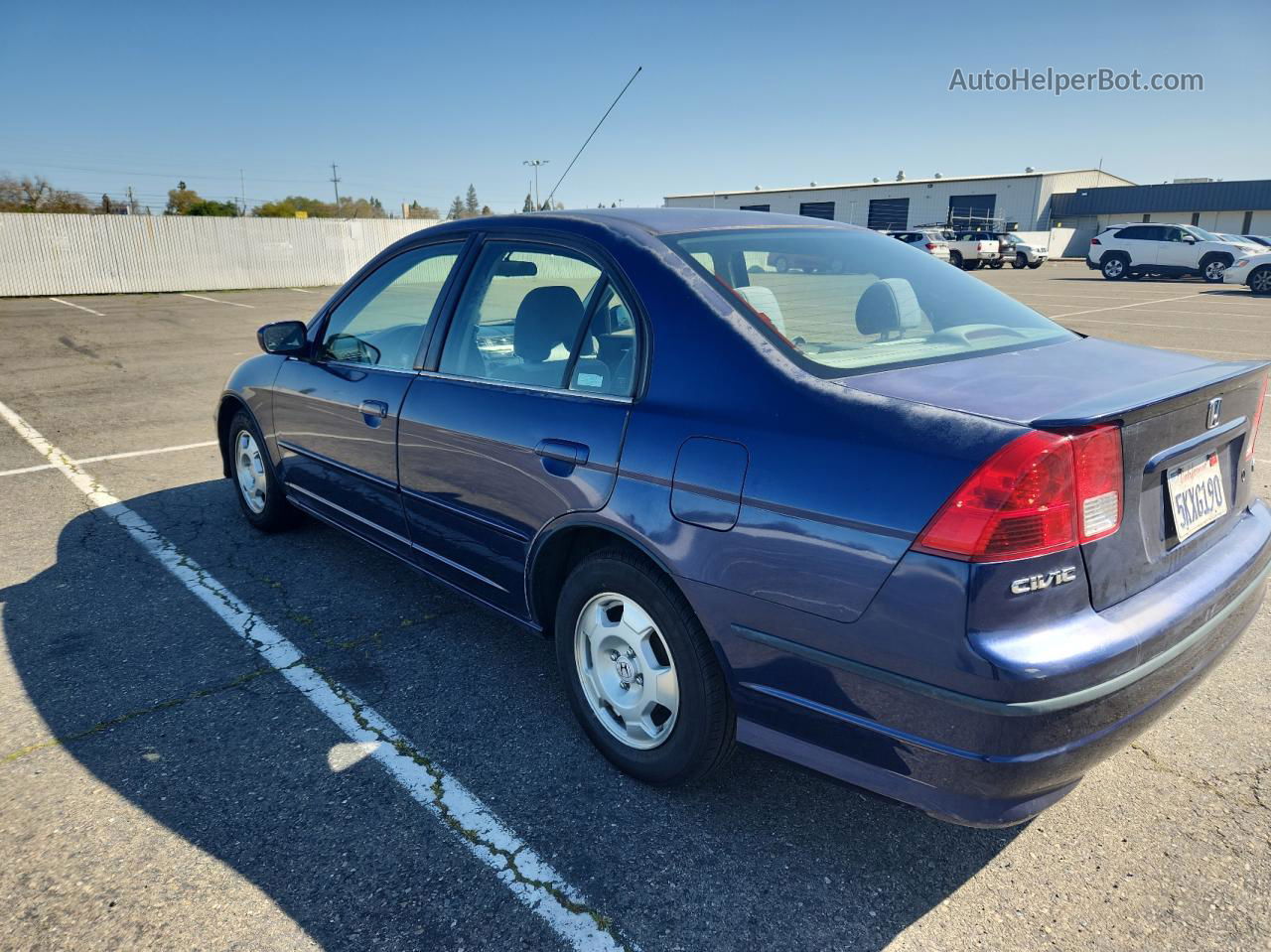 2005 Honda Civic Hybrid Blue vin: JHMES96655S001350