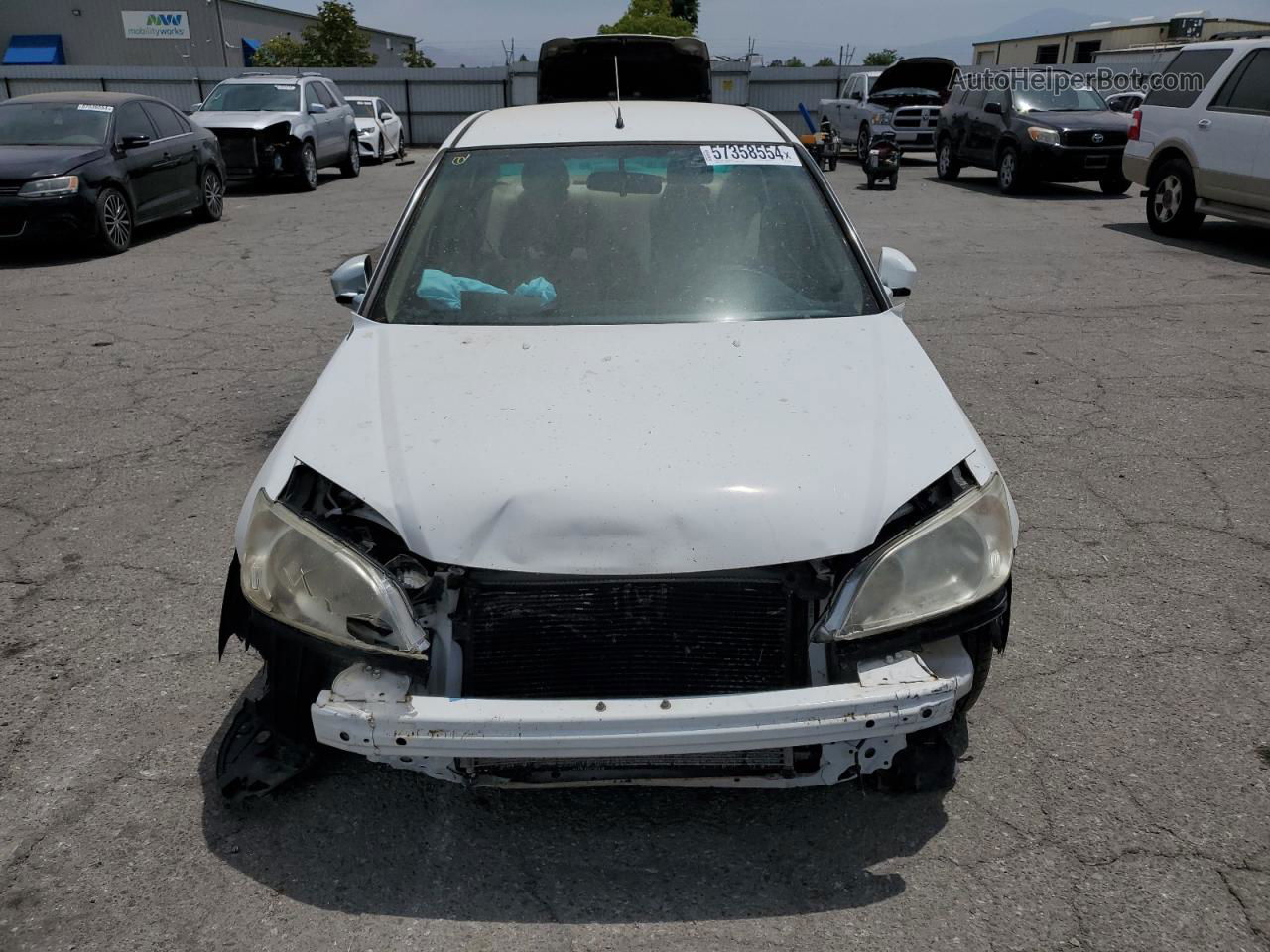 2004 Honda Civic Hybrid White vin: JHMES96664S015806