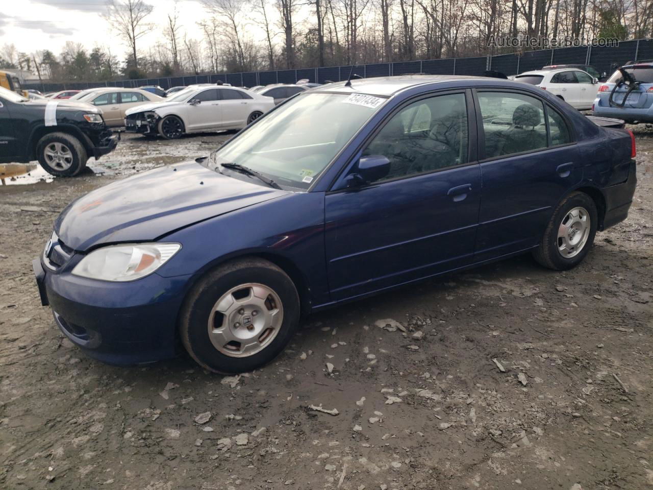 2005 Honda Civic Hybrid Blue vin: JHMES96685S002086