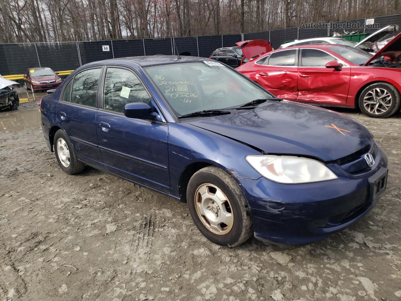 2005 Honda Civic Hybrid Blue vin: JHMES96685S002086