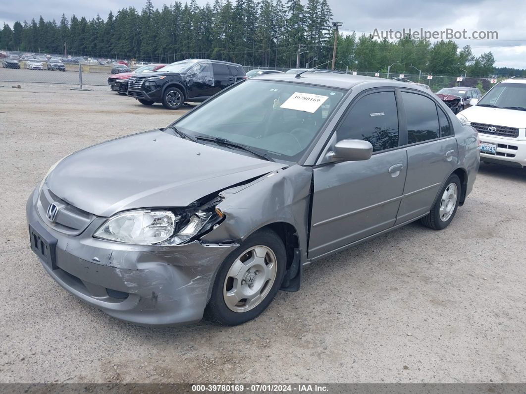 2004 Honda Civic Hybrid Gray vin: JHMES96694S000975