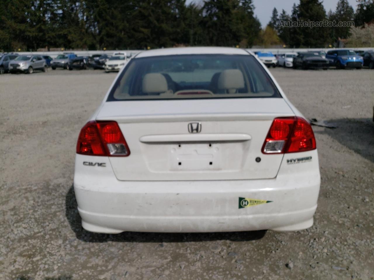 2004 Honda Civic Hybrid White vin: JHMES96694S003469