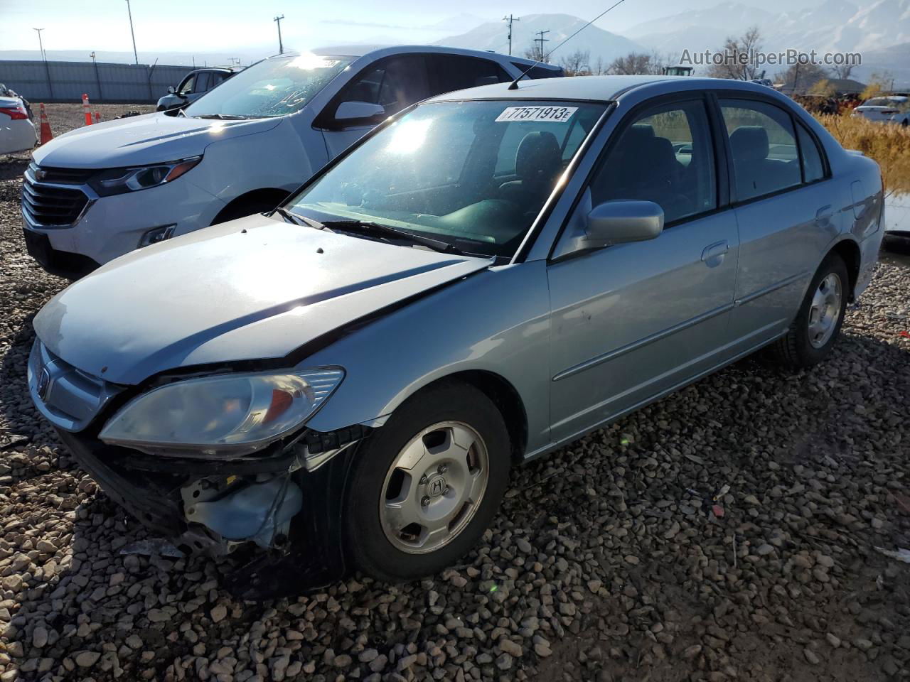 2004 Honda Civic Hybrid Silver vin: JHMES96694S015332