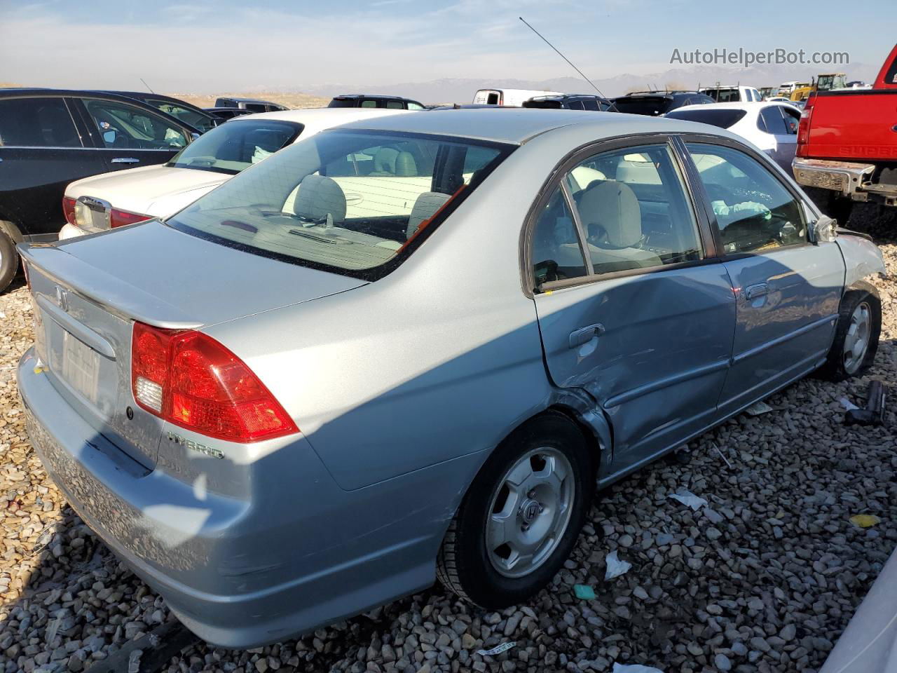 2004 Honda Civic Hybrid Silver vin: JHMES96694S015332