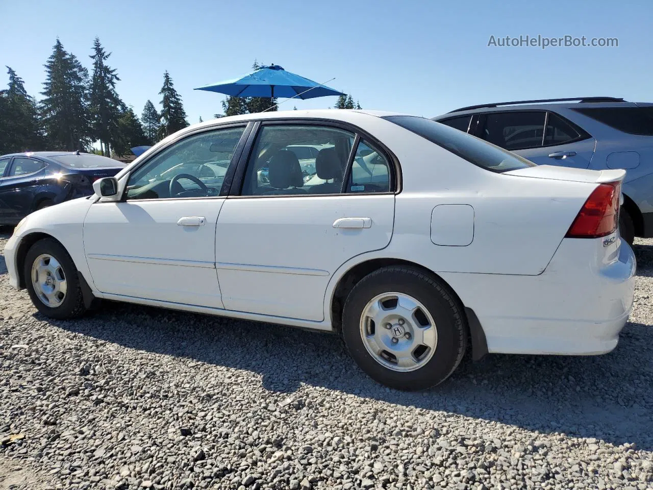 2004 Honda Civic Hybrid Белый vin: JHMES966X4S015971