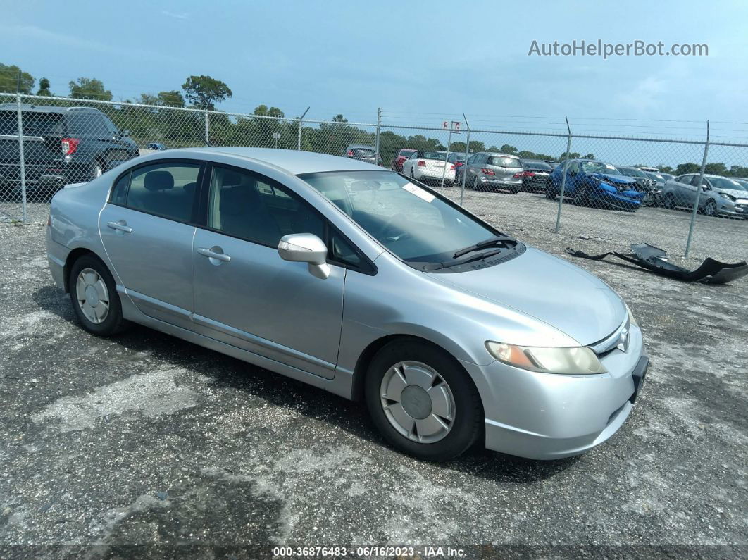 2006 Honda Civic Hybrid   Silver vin: JHMFA36206S016910