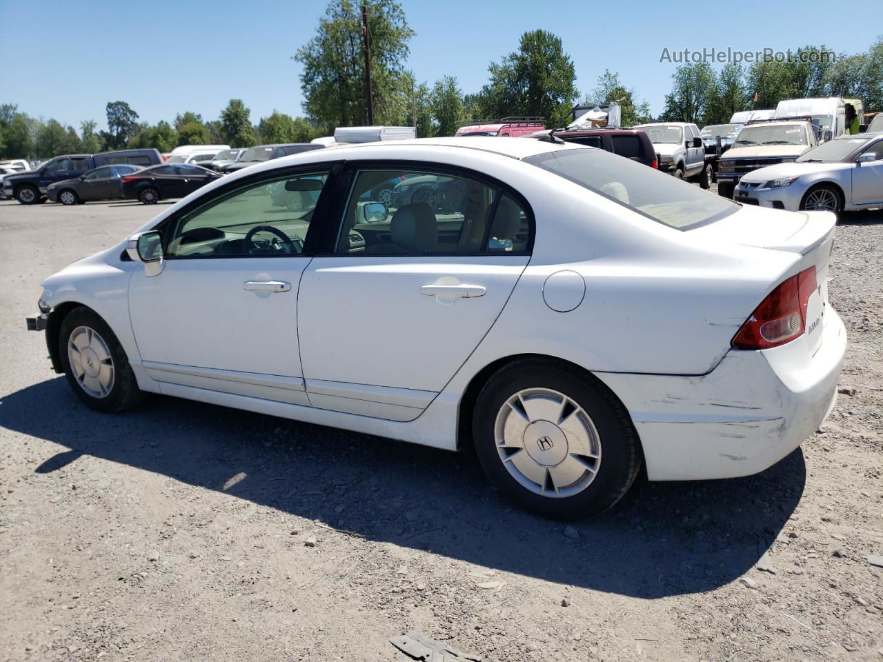 2008 Honda Civic Hybrid White vin: JHMFA36208S027506