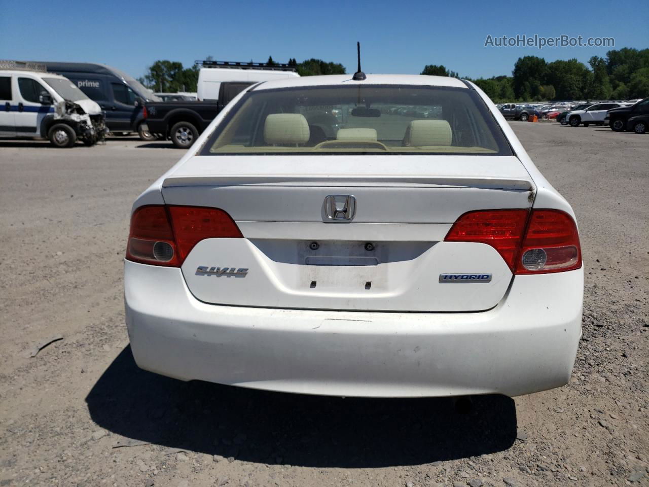 2008 Honda Civic Hybrid Белый vin: JHMFA36208S027506