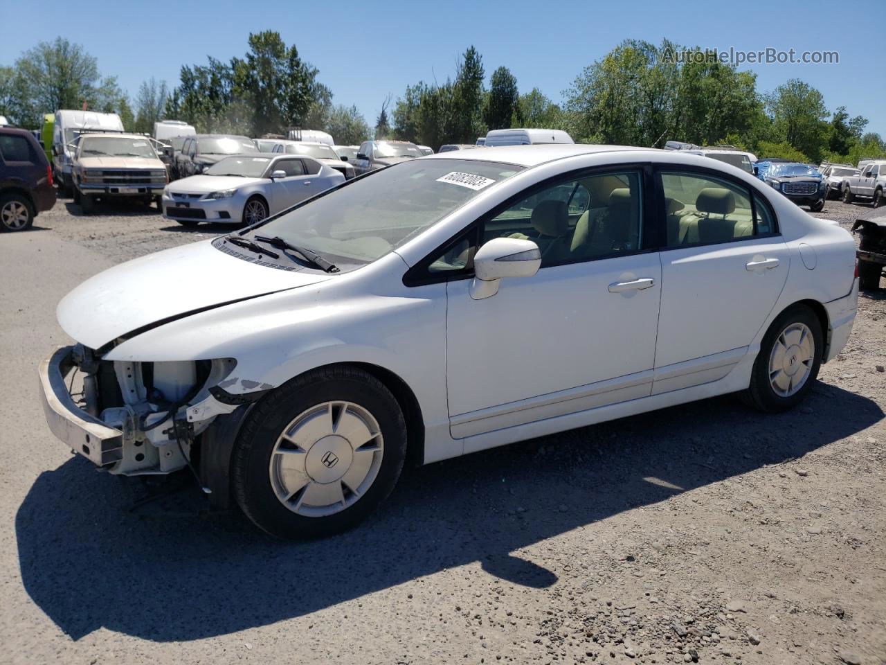 2008 Honda Civic Hybrid White vin: JHMFA36208S027506