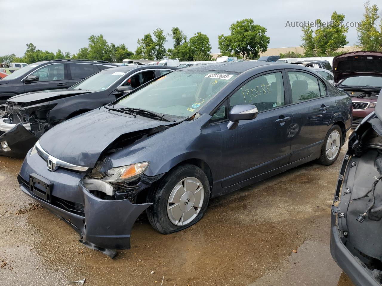 2006 Honda Civic Hybrid Синий vin: JHMFA36226S021722