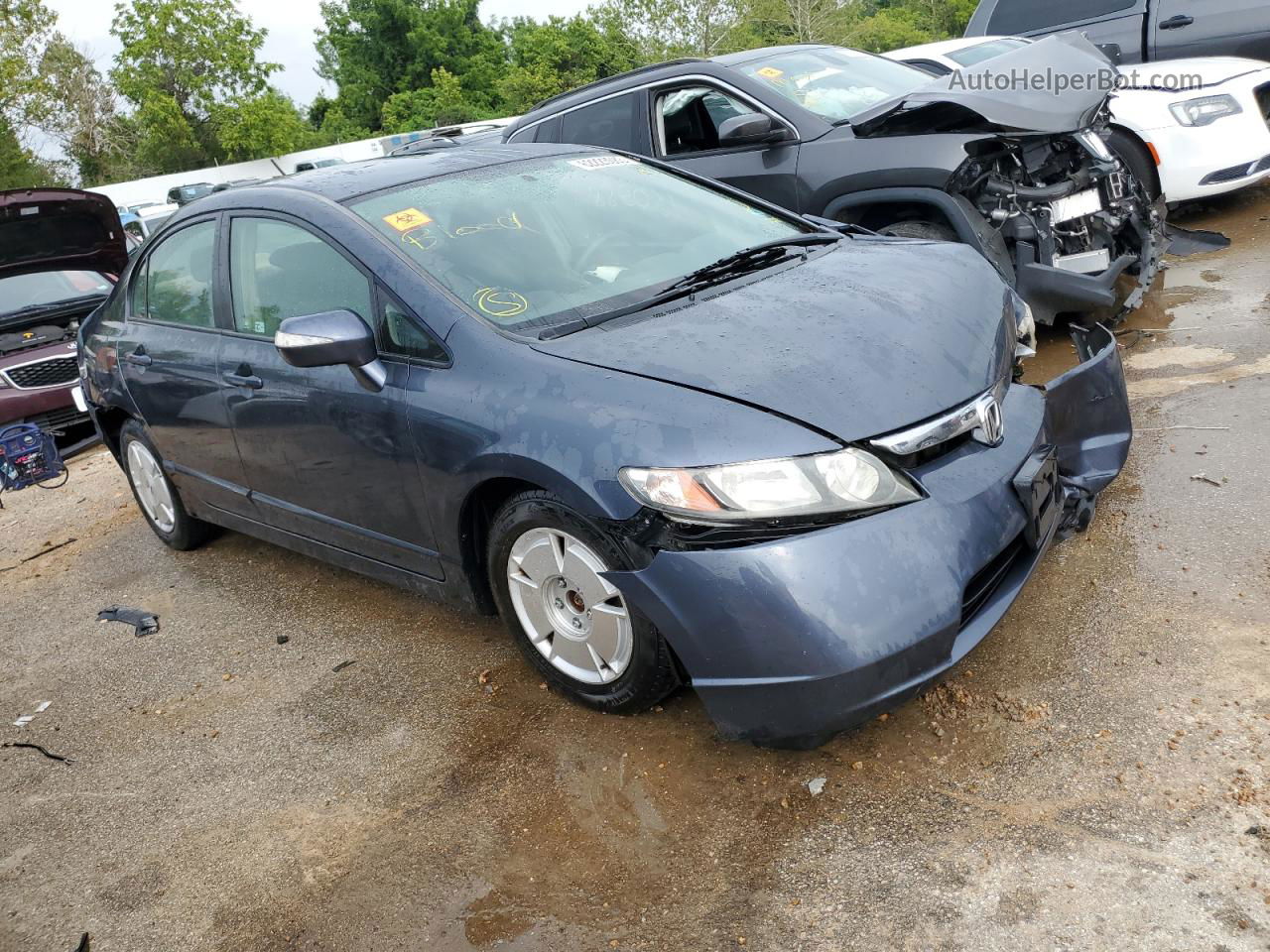 2006 Honda Civic Hybrid Синий vin: JHMFA36226S021722