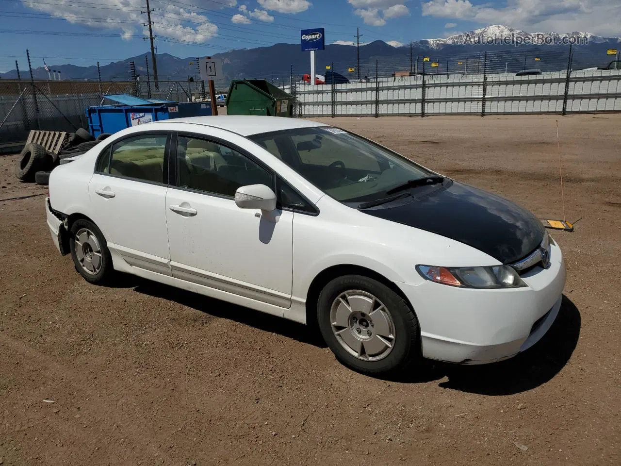 2008 Honda Civic Hybrid Белый vin: JHMFA36228S021190