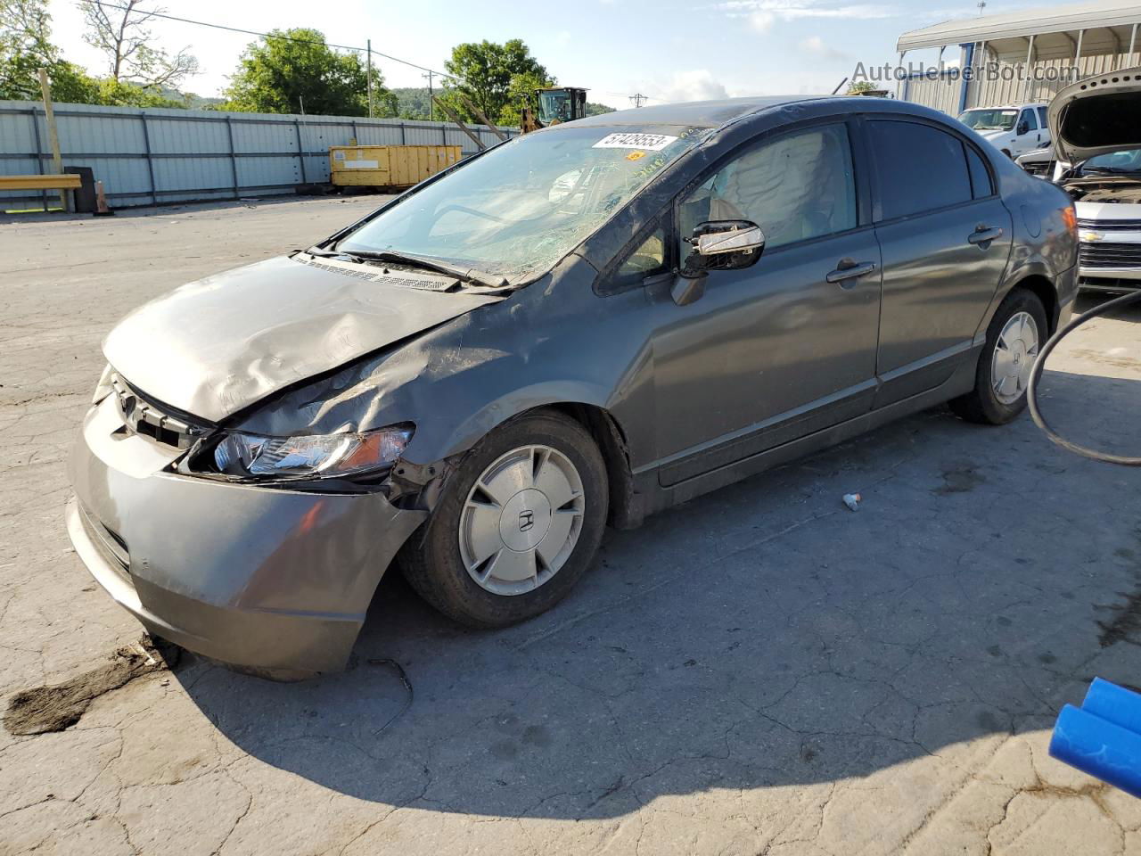 2008 Honda Civic Hybrid Gray vin: JHMFA36238S001482