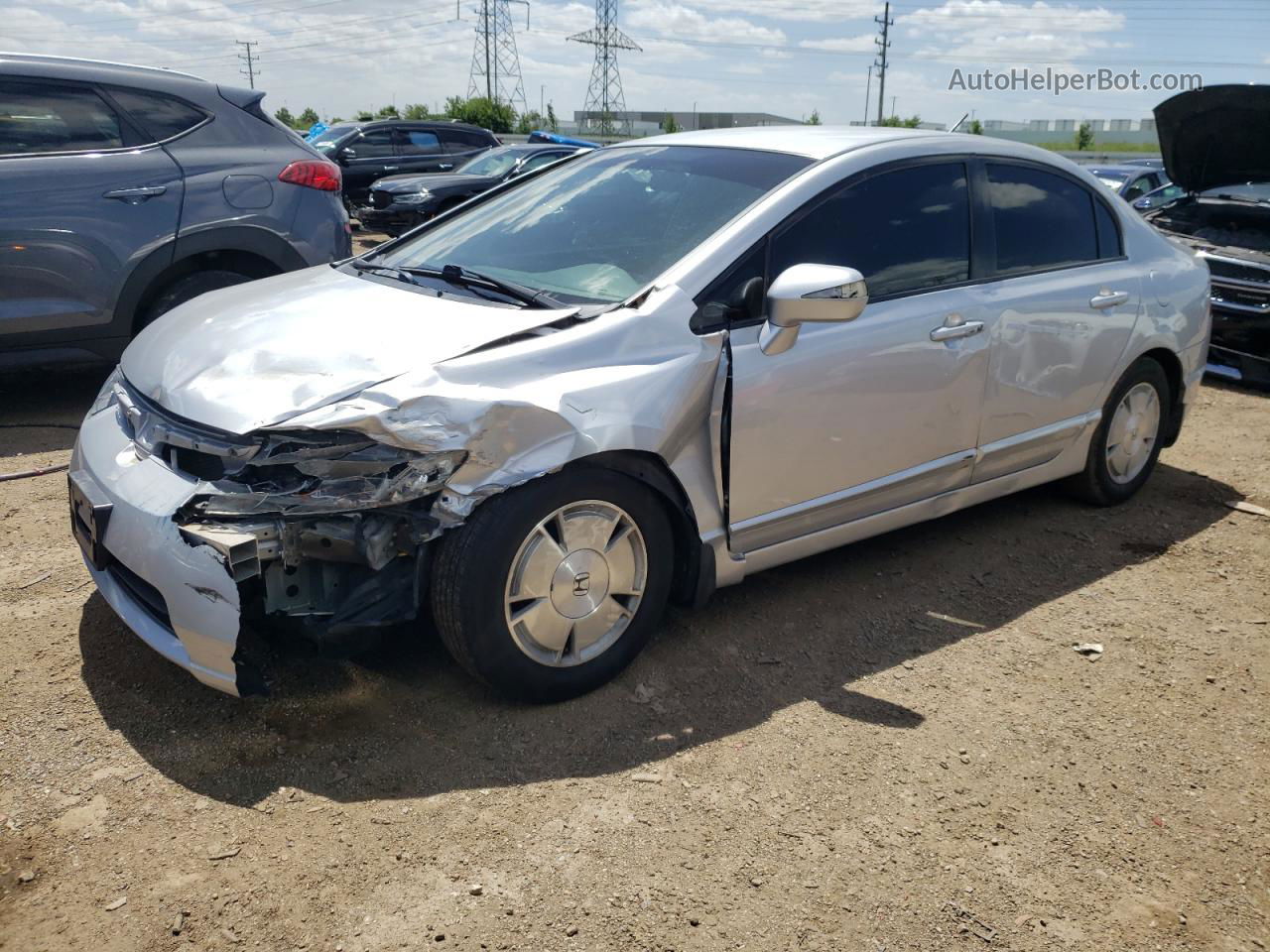 2008 Honda Civic Hybrid Silver vin: JHMFA36238S031713