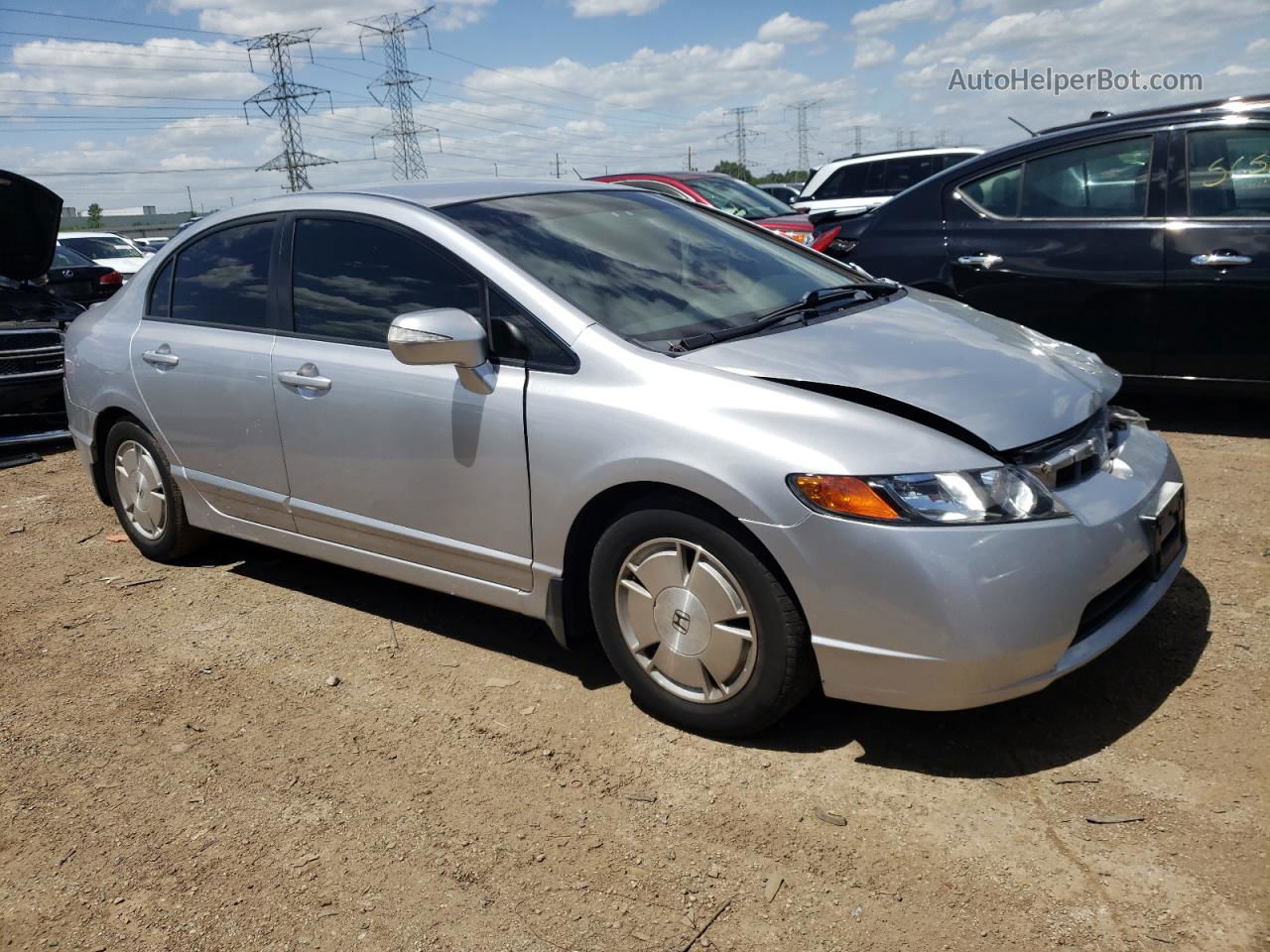 2008 Honda Civic Hybrid Silver vin: JHMFA36238S031713