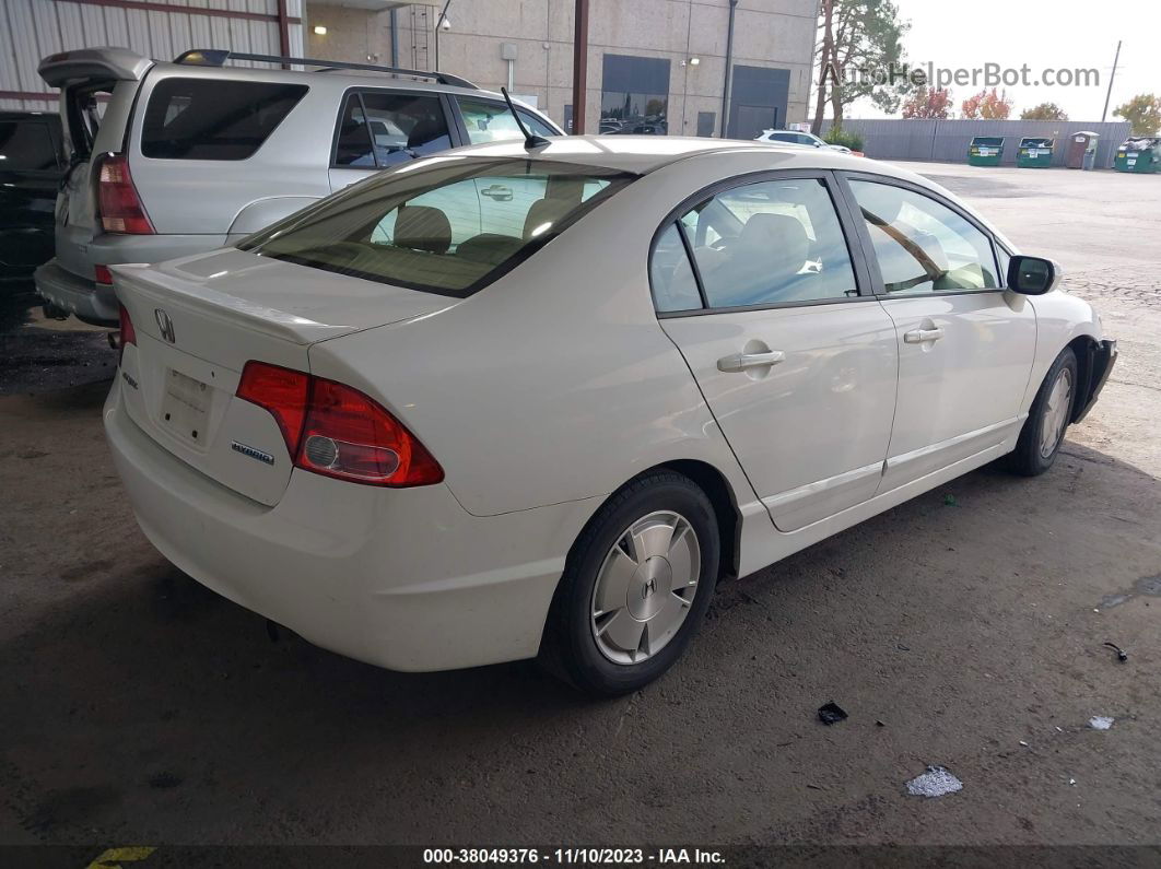 2006 Honda Civic Hybrid   White vin: JHMFA36246S026999