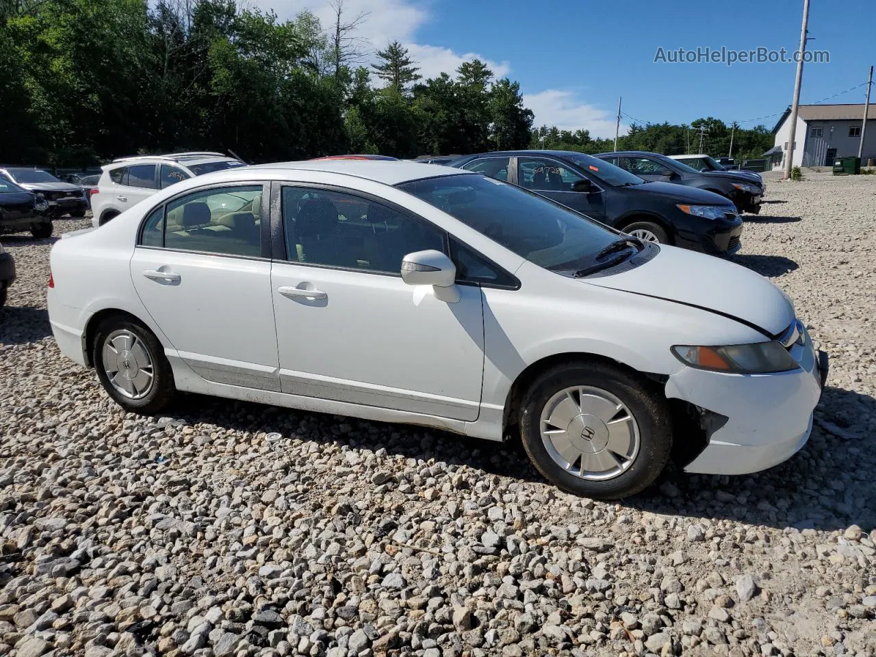 2008 Honda Civic Hybrid White vin: JHMFA36248S020462