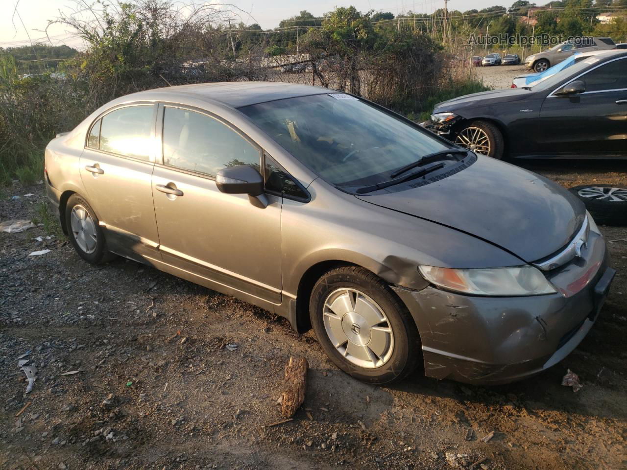 2006 Honda Civic Hybrid Gray vin: JHMFA36256S013744