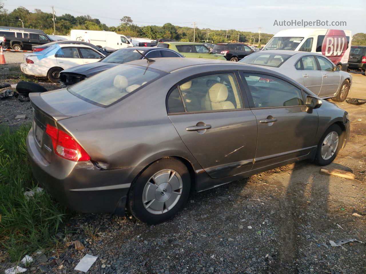 2006 Honda Civic Hybrid Gray vin: JHMFA36256S013744