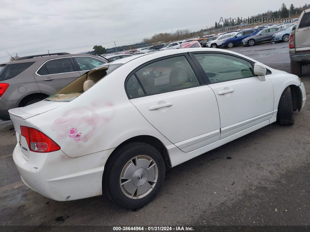 2006 Honda Civic Hybrid   White vin: JHMFA36256S019088