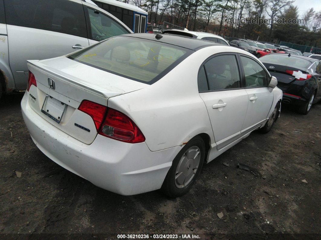 2006 Honda Civic Hybrid White vin: JHMFA36256S029104