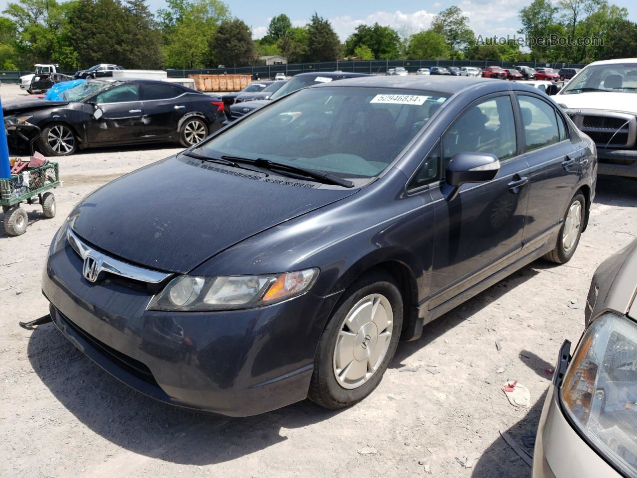 2008 Honda Civic Hybrid Gray vin: JHMFA36258S012791