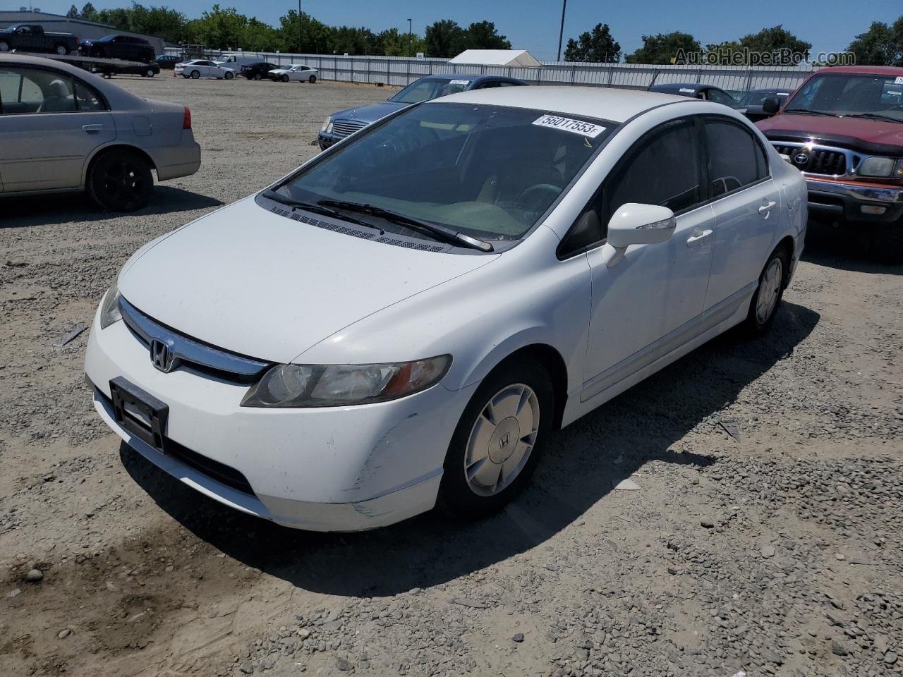 2008 Honda Civic Hybrid White vin: JHMFA36268S009396