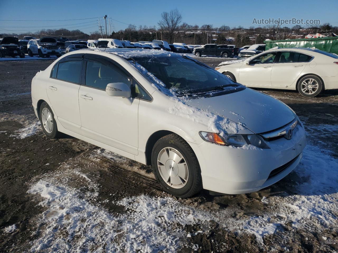 2006 Honda Civic Hybrid White vin: JHMFA36276S018895