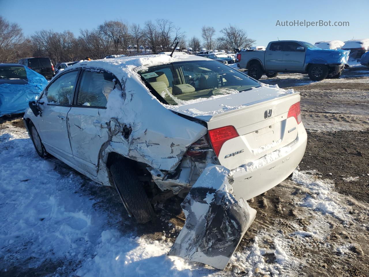 2006 Honda Civic Hybrid White vin: JHMFA36276S018895