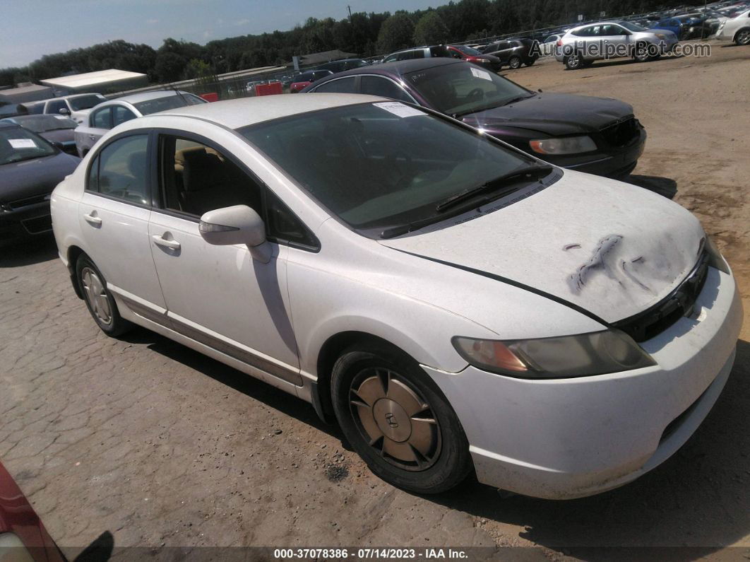 2006 Honda Civic Hybrid   White vin: JHMFA36286S026035