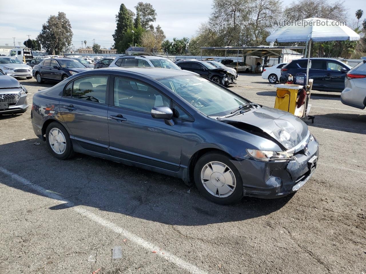 2008 Honda Civic Hybrid Gray vin: JHMFA36288S020528