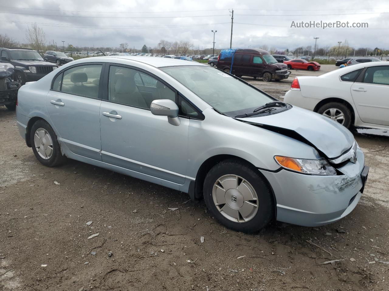 2006 Honda Civic Hybrid Blue vin: JHMFA36296S010202